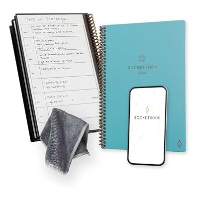 Rocketbook Fusion Planner Agenda Appunti Digitale Riutilizzabile, Formato Executive 15 cm x 22,4 cm, Verde Acqua Calendario Mensile e Settimanale, To-Do List Giornaliera, Pagine a Righe e Puntinate Rocketbook Fusion Planner Agenda Appunti Digitale Riutilizzabile, Formato Executive 15 cm x 22,4 cm, Verde Acqua Calendario Mensile e Settimanale, To-Do List Giornaliera, Pagine a Righe e Puntinate