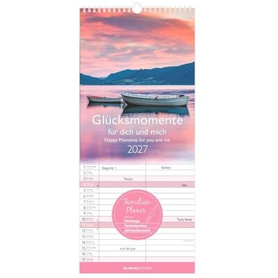 Alpha Glücksmomente für dich und mich 2027: Familienkalender 19,5x45 cm mit 2 Spalten, Landschaftsmotiven, Schulferien & 4-sprachigem Kalendarium, für Familien & Paare Alpha Glücksmomente für dich und mich 2027: Familienkalender 19,5x45 cm mit 2 Spalten, Landschaftsmotiven, Schulferien & 4-sprachigem Kalendarium, für Familien & Paare