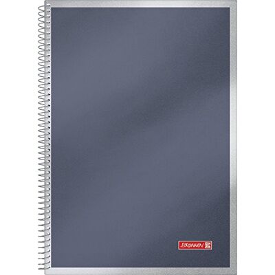 BRUNNEN Quaderno a spirale con copertina rigida, formato A4, a quadretti, con bordo e intestazione, 100 fogli (singolo, nero) BRUNNEN Quaderno a spirale con copertina rigida, formato A4, a quadretti, con bordo e intestazione, 100 fogli (singolo, nero)