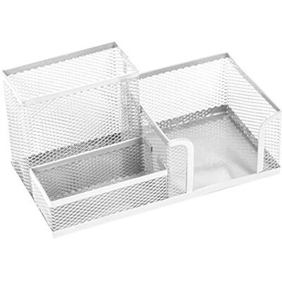 Leviatan Organizer Da Scrivania, Portapenne da Tavolo In Metallo, Ripiano da Ufficio con Porta Foglietti In Rete, 205 x 103 x 98 Mm, Perla Leviatan Organizer Da Scrivania, Portapenne da Tavolo In Metallo, Ripiano da Ufficio con Porta Foglietti In Rete, 205 x 103 x 98 Mm, Perla