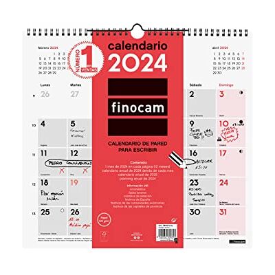 finocam Calendario 2024 Neutro da Parete per Scrivere Gennaio 2024 Dicembre 2024 (12 mesi) Spagnolo, L 340x320 mm finocam Calendario 2024 Neutro da Parete per Scrivere Gennaio 2024 Dicembre 2024 (12 mesi) Spagnolo, L 340x320 mm