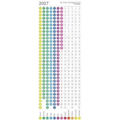 Domberger Calendars Der Lange Springende Punkt weiß 2027: Design-Wandkalender 36x98 cm von Michael Domberger mit 365 gestanzten Punkten und Farbwechsel Domberger Calendars Der Lange Springende Punkt weiß 2027: Design-Wandkalender 36x98 cm von Michael Domberger mit 365 gestanzten Punkten und Farbwechsel