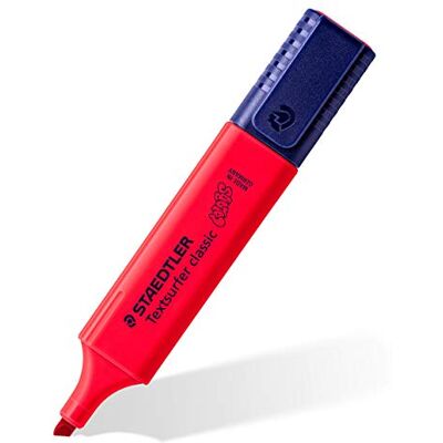 Staedtler Textsurfer Classic Evidenziatori dai colori brillanti rosso, 1 Scatola da 10 Pezzi Staedtler Textsurfer Classic Evidenziatori dai colori brillanti rosso, 1 Scatola da 10 Pezzi