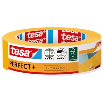 Tesa Nastro per Mascherature Perfect+ Nastro da pittura in sottile carta Washi per mascherature precise durante la verniciatura Per uso interno 50 m x 30 mm Tesa Nastro per Mascherature Perfect+ Nastro da pittura in sottile carta Washi per mascherature precise durante la verniciatura Per uso interno 50 m x 30 mm