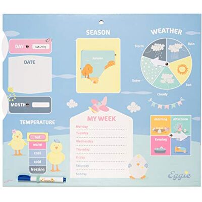 Grupo Erik - Erik Parete per Bambini My First Calendar, Colore Blu, Grupo Erik - Erik Parete per Bambini My First Calendar, Colore Blu,