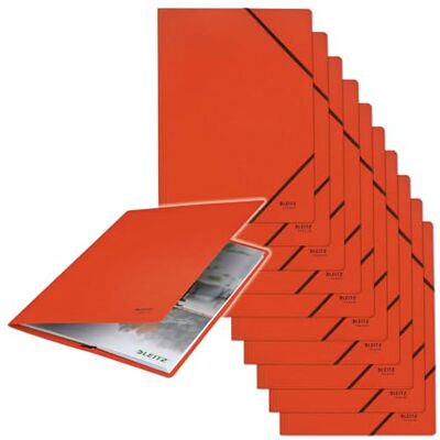 Leitz Cartella in Carta Riciclata e Riciclabile al 100% con Capacità 250 Fogli A4, Chiusura con Elastici ad Angolo, Gamma Recycle, 232 mm x 2 mm x 318 mm Rosso Leitz Cartella in Carta Riciclata e Riciclabile al 100% con Capacità 250 Fogli A4, Chiusura con Elastici ad Angolo, Gamma Recycle, 232 mm x 2 mm x 318 mm Rosso