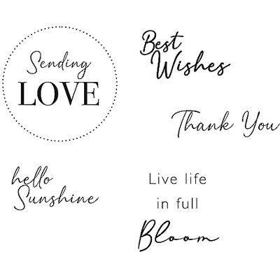 Sizzix Trasparenti Everyday Wishes, , Set di timbri in Gomma per Biglietti, Album di Ritagli e lavori con la Carta, Clear, One Size Sizzix Trasparenti Everyday Wishes, , Set di timbri in Gomma per Biglietti, Album di Ritagli e lavori con la Carta, Clear, One Size