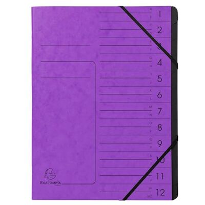 Exacompta Rif. 541208E Cartone da 10 raccoglitori con dorso aggraffato con elastici copertina stampata in carta lucida interno in carta riciclata nera 12 scomparti 24,5x 32 cm A4 Exacompta Rif. 541208E Cartone da 10 raccoglitori con dorso aggraffato con elastici copertina stampata in carta lucida interno in carta riciclata nera 12 scomparti 24,5x 32 cm A4