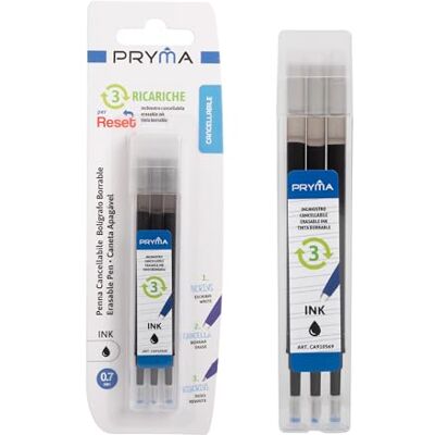Pryma Reset Penna Cancellabile Termica Ricaricabile 0,7 mm – Inchiostro Gel con Clip, Include Ricariche, Ideale per Scuola e Ufficio Pryma Reset Penna Cancellabile Termica Ricaricabile 0,7 mm – Inchiostro Gel con Clip, Include Ricariche, Ideale per Scuola e Ufficio