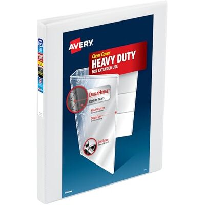 Avery Raccoglitore ad anelli resistente da 1,3 cm, anello inclinato One Touch, contiene carta da 21,6 x 27,9 cm, 1 raccoglitore bianco () Avery Raccoglitore ad anelli resistente da 1,3 cm, anello inclinato One Touch, contiene carta da 21,6 x 27,9 cm, 1 raccoglitore bianco ()