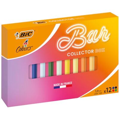 BIC 4 colori Le Bar a colori penne a sfera retrattili a punta media (1,0 mm) corpo tinta unita, colori assortiti, confezione da 12 BIC 4 colori Le Bar a colori penne a sfera retrattili a punta media (1,0 mm) corpo tinta unita, colori assortiti, confezione da 12