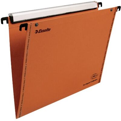 Leitz Esselte – Set di 10 Cartelle Sospese cassetti VMG fondo V – Kraft Fondo a V arancione Leitz Esselte – Set di 10 Cartelle Sospese cassetti VMG fondo V – Kraft Fondo a V arancione