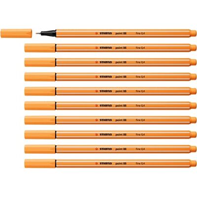 STABILO point 88 Fineliner Confezione da 10 Papaya STABILO point 88 Fineliner Confezione da 10 Papaya