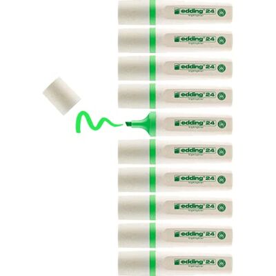 Edding Ecoline 24-Evidenziatore, colore: nero 2-5mm verde chiaro, 10 Pezzi Edding Ecoline 24-Evidenziatore, colore: nero 2-5mm verde chiaro, 10 Pezzi