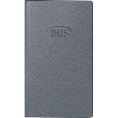 BRUNNEN Agenda tascabile modello 751 (2025), 2 pagine = 1 mese, A6, 32 pagine, copertina in plastica Artistico, argento BRUNNEN Agenda tascabile modello 751 (2025), 2 pagine = 1 mese, A6, 32 pagine, copertina in plastica Artistico, argento