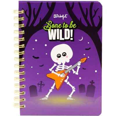 Mr. Wonderful – Taccuino A5 fluorescente brilla al buio – Bone to be wild! Halloween Copertina rigida Mr. Wonderful – Taccuino A5 fluorescente brilla al buio – Bone to be wild! Halloween Copertina rigida