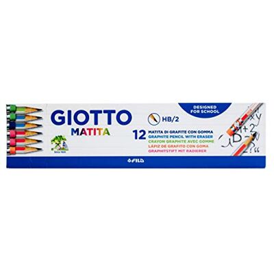 Giotto matita – Matita in grafite graduati HB con gomma 12 pz. Giotto matita – Matita in grafite graduati HB con gomma 12 pz.