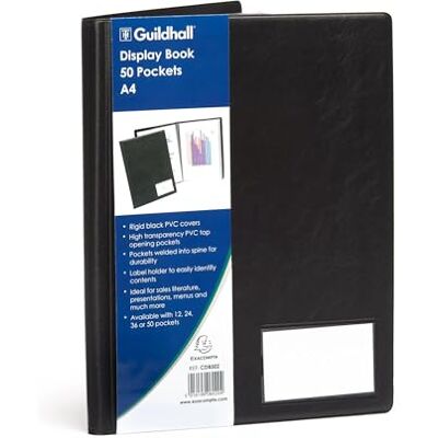 Exacompta Rif. CDB50Z Cartone da 2 cartelline per documenti 50 buste lisce di altissima qualità 100 viste per A4 dim 25 x 32 cm porta etichetta copertina in PVC rigido nero Exacompta Rif. CDB50Z Cartone da 2 cartelline per documenti 50 buste lisce di altissima qualità 100 viste per A4 dim 25 x 32 cm porta etichetta copertina in PVC rigido nero