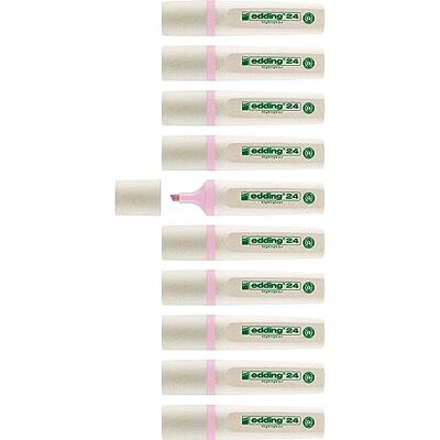 Edding 24 Evidenziatori EcoLine Rosa pastello 10 evidenziatori Punta a scalpello 2-5 mm per marcare e evidenziare testi e appunti in modo facile e veloce Ricaricabile, in materiale Edding 24 Evidenziatori EcoLine Rosa pastello 10 evidenziatori Punta a scalpello 2-5 mm per marcare e evidenziare testi e appunti in modo facile e veloce Ricaricabile, in materiale