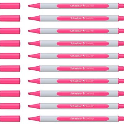 Schneider 10 evidenziatori Shine-Up (tratto 1 + 4 mm, in plastica a base biologica, premiati con l'angelo blu), rosa Schneider 10 evidenziatori Shine-Up (tratto 1 + 4 mm, in plastica a base biologica, premiati con l'angelo blu), rosa