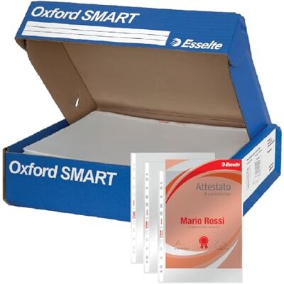 Esselte OXFORD SMART Box 400 Buste perforate raccoglitori A4 PP Antiriflesso Esselte OXFORD SMART Box 400 Buste perforate raccoglitori A4 PP Antiriflesso