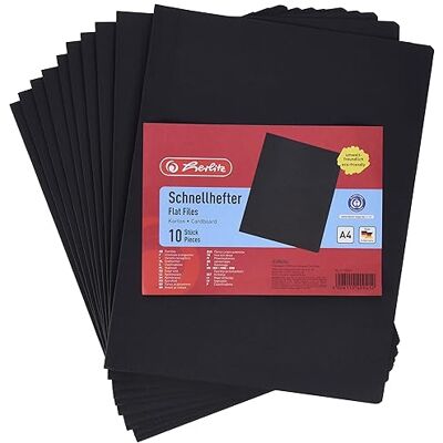 herlitz Cartellina semplice Manilla, formato A4, confezione da 10 pezzi, colore: nero herlitz Cartellina semplice Manilla, formato A4, confezione da 10 pezzi, colore: nero
