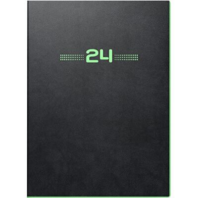BRUNNEN Agenda settimanale NEON modello 796 2024 2 pagine = 1 settimana formato foglio 14,8 x 20,8 cm, nero con bordo neon verde BRUNNEN Agenda settimanale NEON modello 796 2024 2 pagine = 1 settimana formato foglio 14,8 x 20,8 cm, nero con bordo neon verde