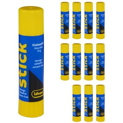 Idena 90254 Colla in stick, incolore, 12 x 21 g, senza solventi, adatta ai bambini per lavori artistici e artigianali Idena 90254 Colla in stick, incolore, 12 x 21 g, senza solventi, adatta ai bambini per lavori artistici e artigianali