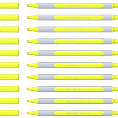 Schneider 10 evidenziatori Shine-Up (tratto 1 + 4 mm, in plastica a base biologica, premiati con l'angelo blu), colore giallo Schneider 10 evidenziatori Shine-Up (tratto 1 + 4 mm, in plastica a base biologica, premiati con l'angelo blu), colore giallo