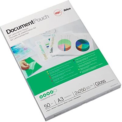 GBC Pouch Confezione da 200 Buste per Plastificazione a Caldo, con Finitura Lucida, in Formato A4, Spessore di 2 x 37.5 Micron, 216 x 303 x 2 mm, GBC Pouch Confezione da 200 Buste per Plastificazione a Caldo, con Finitura Lucida, in Formato A4, Spessore di 2 x 37.5 Micron, 216 x 303 x 2 mm,