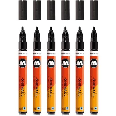Molotow One4All 127HS Pennarello acrilico lucido (spessore del tratto 2,0 mm, lucido, altamente coprente e permanente, ad asciugatura rapida, ricaricabile, per quasi tutte le superfici, 6 pezzi, Molotow One4All 127HS Pennarello acrilico lucido (spessore del tratto 2,0 mm, lucido, altamente coprente e permanente, ad asciugatura rapida, ricaricabile, per quasi tutte le superfici, 6 pezzi,