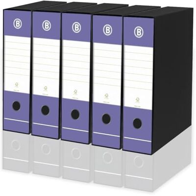 LogicaShop DOX Faldoni Portadocumenti Ufficio con Custodia, Raccoglitore ad Anelli A4, Dorso 8, Formato Commerciale, 32 cm Altezza, Classificatori Dossier Archivio Fatture e Documenti, 5 Pz (Viola) LogicaShop DOX Faldoni Portadocumenti Ufficio con Custodia, Raccoglitore ad Anelli A4, Dorso 8, Formato Commerciale, 32 cm Altezza, Classificatori Dossier Archivio Fatture e Documenti, 5 Pz (Viola)