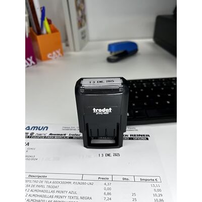 Trodat Timbro incontri Printy 4820, mesi spagnoli abbreviati, altezza data 4 mm, inchiostro nero autoinchiostrante Trodat Timbro incontri Printy 4820, mesi spagnoli abbreviati, altezza data 4 mm, inchiostro nero autoinchiostrante