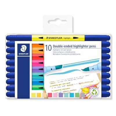 Staedtler 3620 Highlighter con due punte, 10 pennarelli a doppia fibra, 3620 TB10 Staedtler 3620 Highlighter con due punte, 10 pennarelli a doppia fibra, 3620 TB10