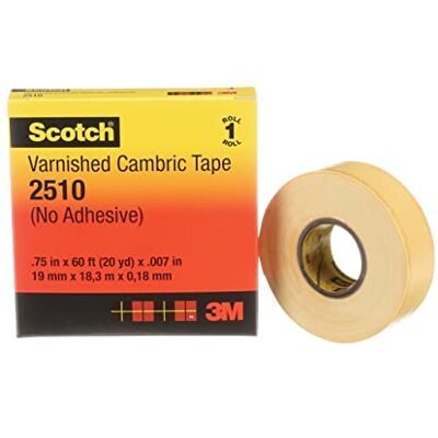 3M Scotch Electrical Insulating Varnished Cambric Tape 2510, larghezza 3/4, lunghezza 60 piedi (confezione da 1) by Scotch 3M Scotch Electrical Insulating Varnished Cambric Tape 2510, larghezza 3/4, lunghezza 60 piedi (confezione da 1) by Scotch