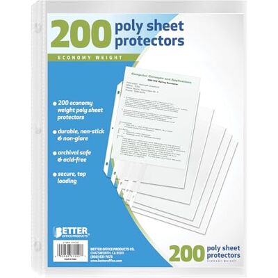 Better Office Products Protettori per lenzuola, 200 pezzi Better Office Products Protettori per lenzuola, 200 pezzi