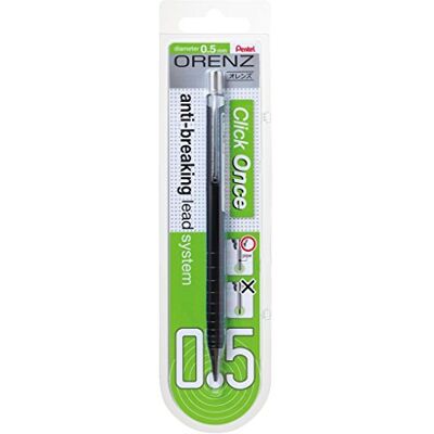 Pentel Matita portamine a pressione, spessore del tratto 0,5 mm, 100% infrangibile, confezione blister, colore nero Pentel Matita portamine a pressione, spessore del tratto 0,5 mm, 100% infrangibile, confezione blister, colore nero