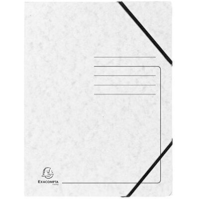 Exacompta Rif. 555406E Cartone da 25 cartelline con elastici senza patta stampate, buste in carta lucida 355 g/m², dimensioni 24 x 32 cm, per documenti in formato A4, colore bianco Exacompta Rif. 555406E Cartone da 25 cartelline con elastici senza patta stampate, buste in carta lucida 355 g/m², dimensioni 24 x 32 cm, per documenti in formato A4, colore bianco