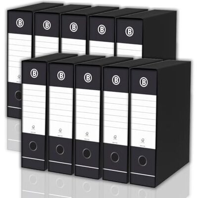 LogicaShop DOX Faldoni Portadocumenti Ufficio con Custodia, Raccoglitore ad Anelli A4, Dorso 8, Formato Commerciale, 32 cm Altezza, Classificatori Dossier Archivio Fatture e Documenti, 10 Pz (Nero) LogicaShop DOX Faldoni Portadocumenti Ufficio con Custodia, Raccoglitore ad Anelli A4, Dorso 8, Formato Commerciale, 32 cm Altezza, Classificatori Dossier Archivio Fatture e Documenti, 10 Pz (Nero)