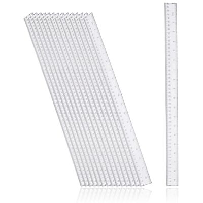 D.RECT Set di 15 Righelli Lunghezza Righello 50 cm Plastica Vetro Trasparente Con Graduazione in cm e mm Per Scuola, Ufficio, Casa D.RECT Set di 15 Righelli Lunghezza Righello 50 cm Plastica Vetro Trasparente Con Graduazione in cm e mm Per Scuola, Ufficio, Casa