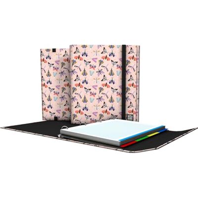 Grafoplás Grafoplas Cartelle ad anelli A4 con ricambio e bavera, Carpeplus Butterfly Bits&Bobs, con separatori, elastico di chiusura, dorso curvo ergonomico, carta cudricula 5x5 90 g, certificato FSC Grafoplás Grafoplas Cartelle ad anelli A4 con ricambio e bavera, Carpeplus Butterfly Bits&Bobs, con separatori, elastico di chiusura, dorso curvo ergonomico, carta cudricula 5x5 90 g, certificato FSC