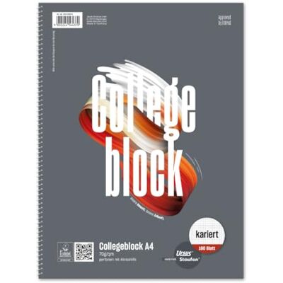 Staufen Style blocco universitario DIN A4, righello formato 28 (5 mm a quadretti con linee di margine), 160 fogli, 4 fori, carta extra bianca di qualità 70g/m², 3 pezzi Staufen Style blocco universitario DIN A4, righello formato 28 (5 mm a quadretti con linee di margine), 160 fogli, 4 fori, carta extra bianca di qualità 70g/m², 3 pezzi