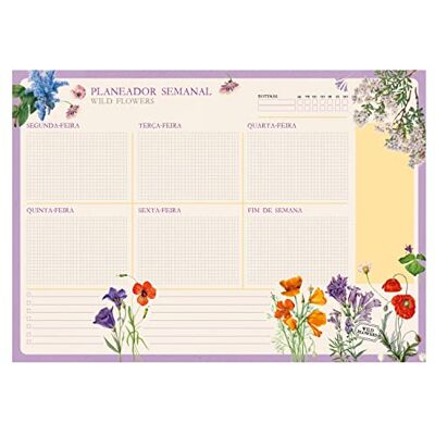 Grupo Erik : Planning da Tavolo A3 Wild Flowers in portoghese Planner settimanale 29,7 x 42 cm con 54 fogli a strappo, Agenda Organizer, Weekly Planner o Calendario Planner da scrivania Grupo Erik : Planning da Tavolo A3 Wild Flowers in portoghese Planner settimanale 29,7 x 42 cm con 54 fogli a strappo, Agenda Organizer, Weekly Planner o Calendario Planner da scrivania