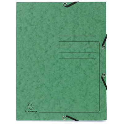 Exacompta Rif. Cartone con 25 cartelle con elastico stampato Custodie a 3 alette In cartoncino lucido da 355 g/m² Dimensioni 24 x 32 cm per documenti in formato A4 Colore verde Exacompta Rif. Cartone con 25 cartelle con elastico stampato Custodie a 3 alette In cartoncino lucido da 355 g/m² Dimensioni 24 x 32 cm per documenti in formato A4 Colore verde