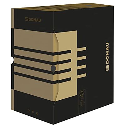 DONAU Scatola portaoggetti, in cartone riciclato, stabile, confezione da 10 pezzi, formato A4/200 mm, larghezza dorso: marrone, certificato FSC DONAU Scatola portaoggetti, in cartone riciclato, stabile, confezione da 10 pezzi, formato A4/200 mm, larghezza dorso: marrone, certificato FSC