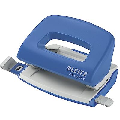 Leitz NeXXt Recycle Mini Perforatore in Acciaio e Plastica Riciclata, Riciclabile al 100%, Perfora fino a 10 Fogli A4, Blu Leitz NeXXt Recycle Mini Perforatore in Acciaio e Plastica Riciclata, Riciclabile al 100%, Perfora fino a 10 Fogli A4, Blu