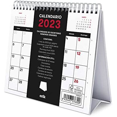 Grupo Erik Calendario 2023 generico Calendario 2023 da tavolo certificato FSC Calendario 2023 Tavolo spagnolo Calendario 2023 con fasi lunari Calendario annuale, Grupo Erik Calendario 2023 generico Calendario 2023 da tavolo certificato FSC Calendario 2023 Tavolo spagnolo Calendario 2023 con fasi lunari Calendario annuale,