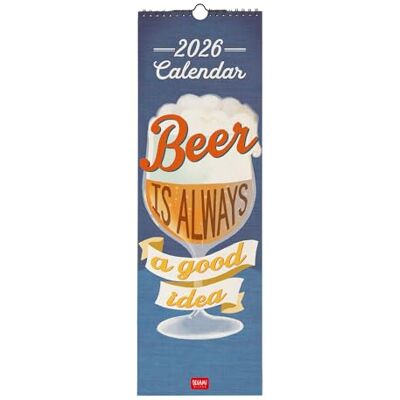 Legami Calendario da Parete 2026, Beer, Calendario da Muro Piccolo, 12 Mesi e Planner Annuale, in Inglese, Spazio per Note, Segni Zodiacali, Festività Internazionali, 16 x 49 cm Legami Calendario da Parete 2026, Beer, Calendario da Muro Piccolo, 12 Mesi e Planner Annuale, in Inglese, Spazio per Note, Segni Zodiacali, Festività Internazionali, 16 x 49 cm