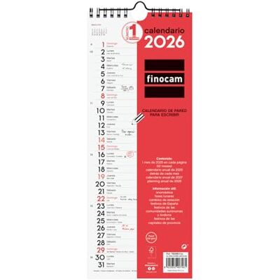 finocam Calendario da parete 2026 Mese Vista Gennaio Dicembre (12 mesi) Calendario 2026 per annotare Planner mensile Neutro Italiano finocam Calendario da parete 2026 Mese Vista Gennaio Dicembre (12 mesi) Calendario 2026 per annotare Planner mensile Neutro Italiano