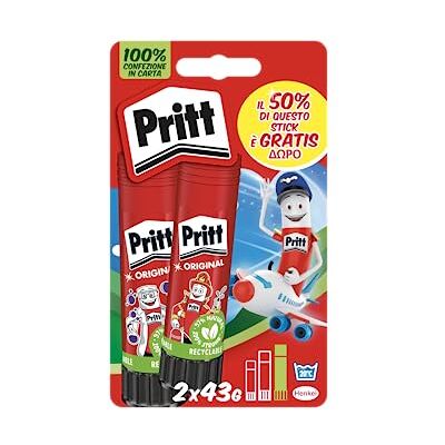 Pritt Colla Stick 2 x 43g, colla per bambini sicura e affidabile, colla per lavoretti e fai da te, con una tenuta forte per uso scuola e ufficio, 2 stick x 43g Pritt Colla Stick 2 x 43g, colla per bambini sicura e affidabile, colla per lavoretti e fai da te, con una tenuta forte per uso scuola e ufficio, 2 stick x 43g